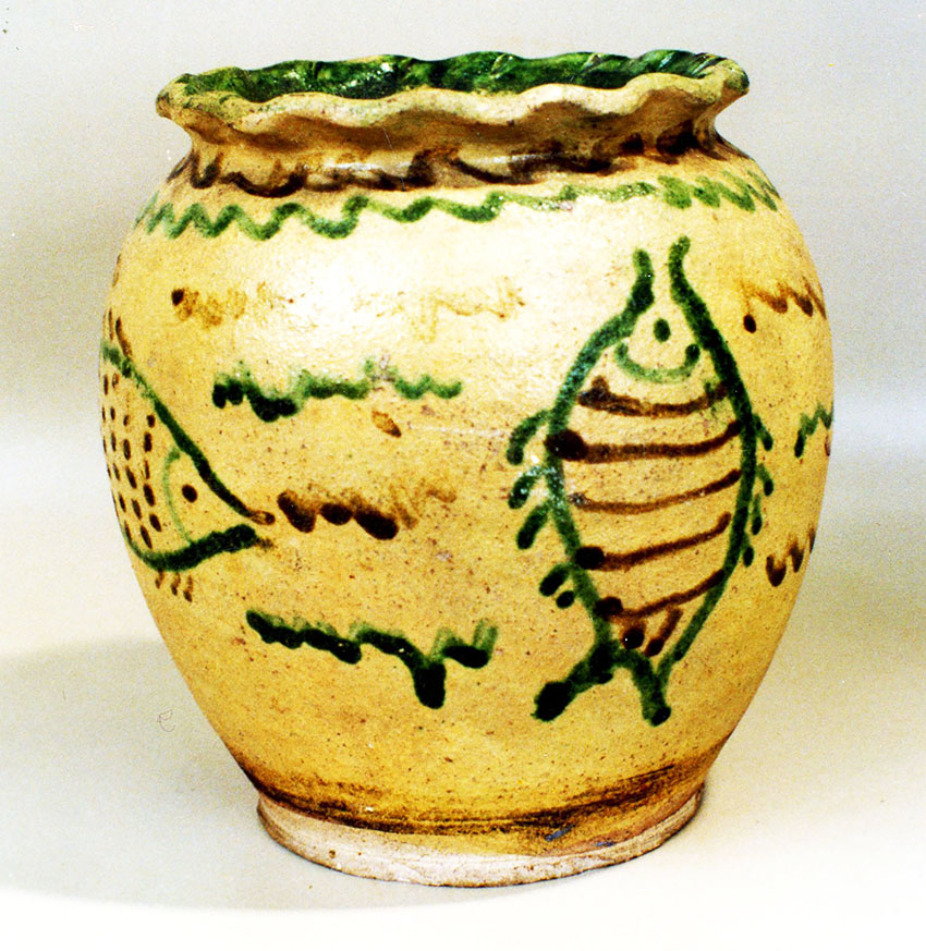 Горщик. Глина, ангоби, полива, формування, розпис. Поч. 20 ст. м. Острог Рівненської обл.